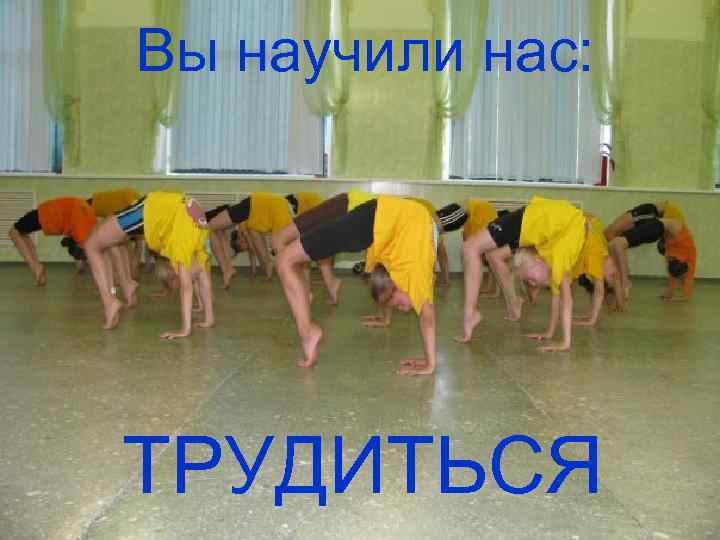 Вы научили нас: ТРУДИТЬСЯ 