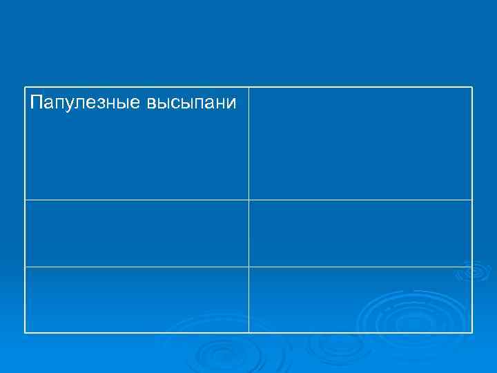 Папулезные высыпани 