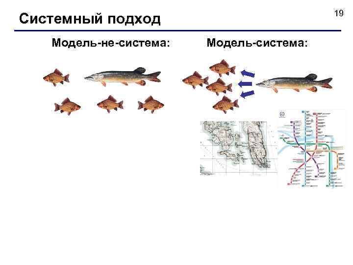19 Системный подход Модель-не-система: Модель-система: 