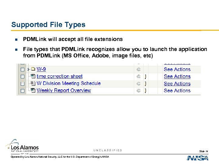 Supported File Types n PDMLink will accept all file extensions n File types that