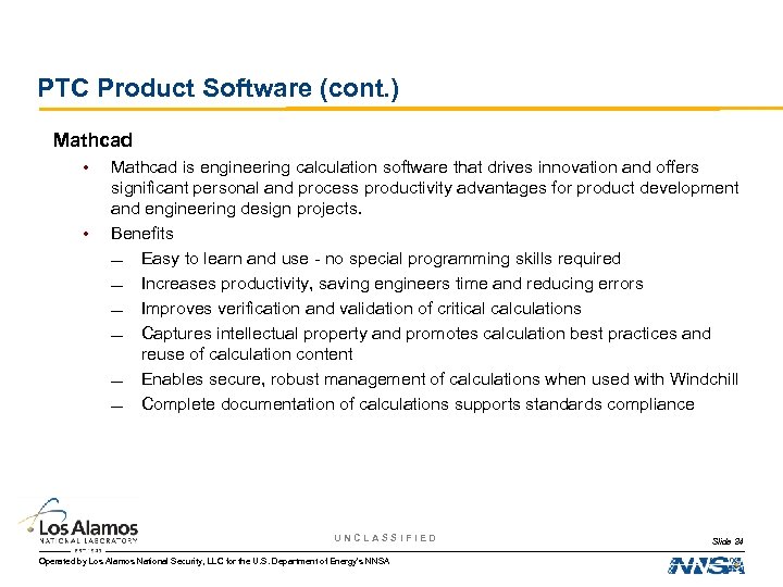 PTC Product Software (cont. ) Mathcad • • Mathcad is engineering calculation software that