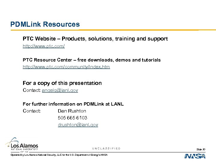 PDMLink Resources PTC Website – Products, solutions, training and support http: //www. ptc. com/