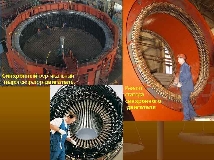 Синхронный вертикальный гидрогенератор-двигатель. Ремонт статора синхронного двигателя 