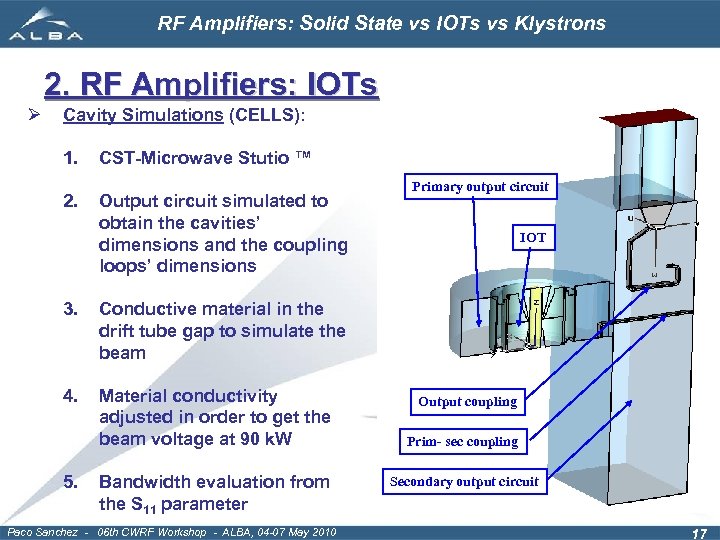 RF Amplifiers: Solid State vs IOTs vs Klystrons 2. RF Amplifiers: IOTs Ø Cavity