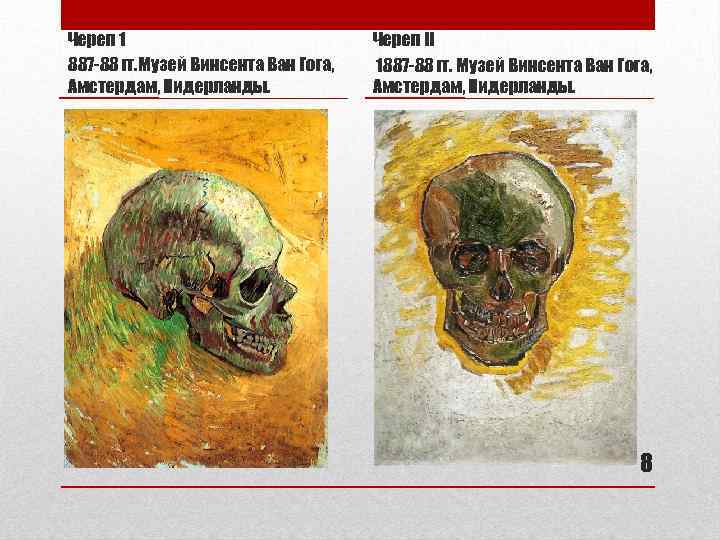 Череп 1 887 -88 гг. Музей Винсента Ван Гога, Амстердам, Нидерланды. Череп II 1887