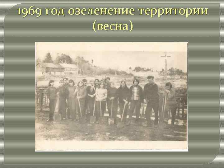 1969 год озеленение территории (весна) 