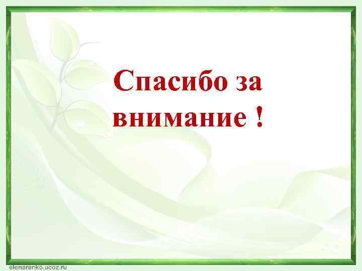 Спасибо за внимание ! 