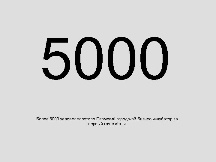 5000 Более 5000 человек посетило Пермский городской Бизнес-инкубатор за первый год работы 