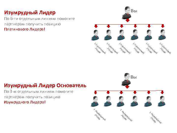 Вы Изумрудный Лидер По 6 -ти отдельным линиям помогите партнерам получить позицию Платинового Лидера!