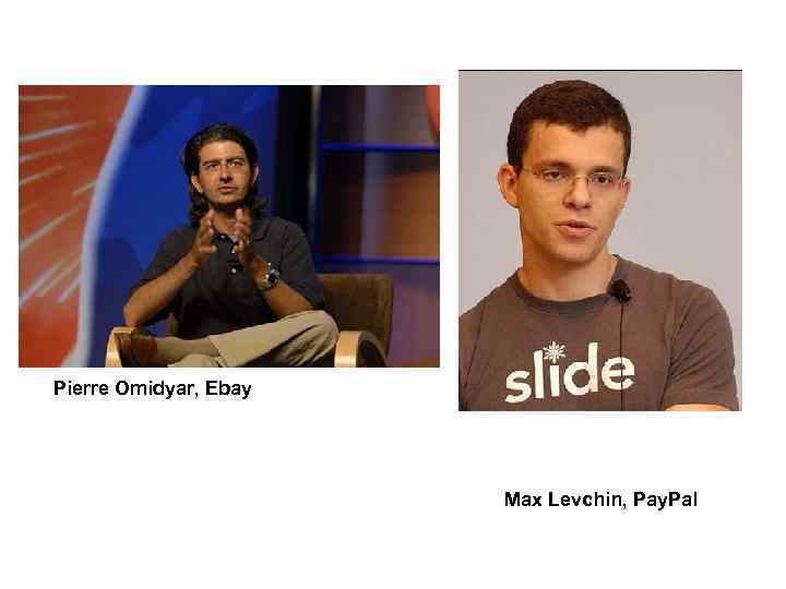 Pierre Omidyar, Ebay Max Levchin, Pay. Pal 