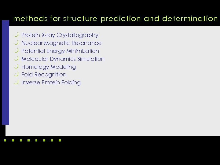 methods for structure prediction and determination k k k k Protein X-ray Crystallography Nuclear