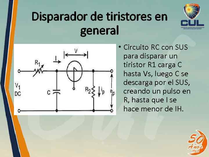 Disparador de tiristores en general • Circuito RC con SUS para disparar un tiristor