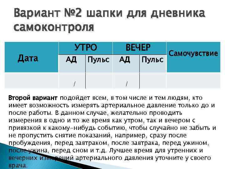 Дневник артериального давления бланк распечатать образец ворд