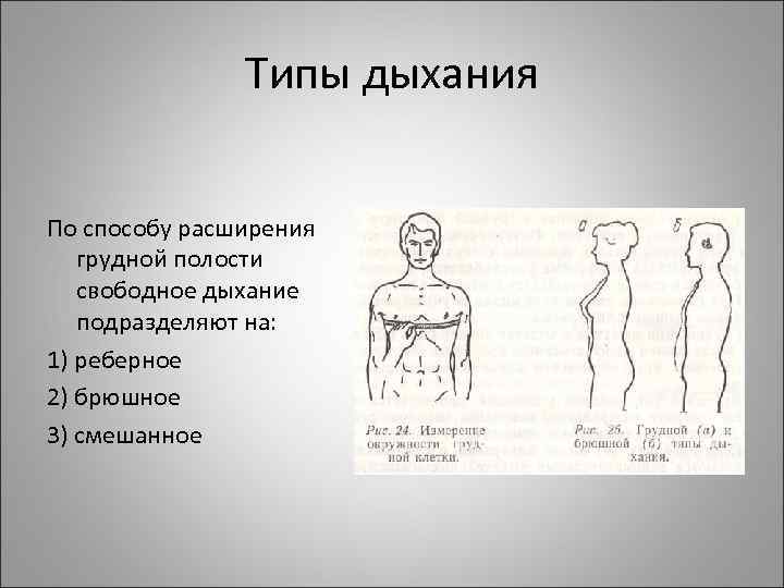 2 виды дыхания. Типы дыхания. Грудной Тип дыхания. Грудной Тип дыхания характерен для. Грудной и брюшной Тип дыхания.