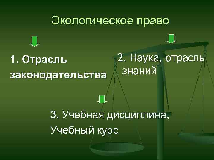 Экологическим правом. Учебная дисциплина «экологическое право» состоит. Экологическое право. Экологическое право как отрасль права.