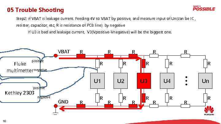 05 Trouble Shooting Step 2: if VBAT is leakage current. Feeding 4 V to