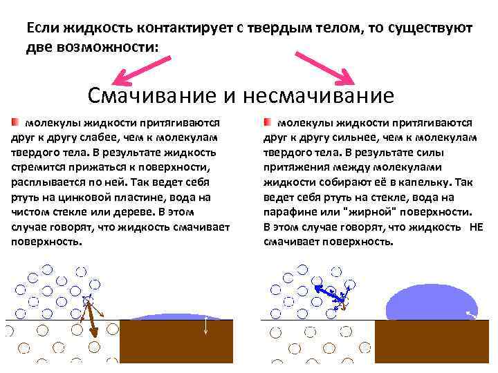 Смачивание и несмачивание физика 10 класс презентация