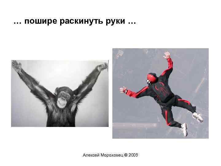… пошире раскинуть руки … Алексей Мороховец © 2005 