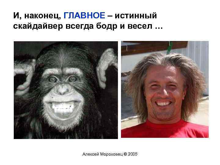 И, наконец, ГЛАВНОЕ – истинный скайдайвер всегда бодр и весел … Алексей Мороховец ©