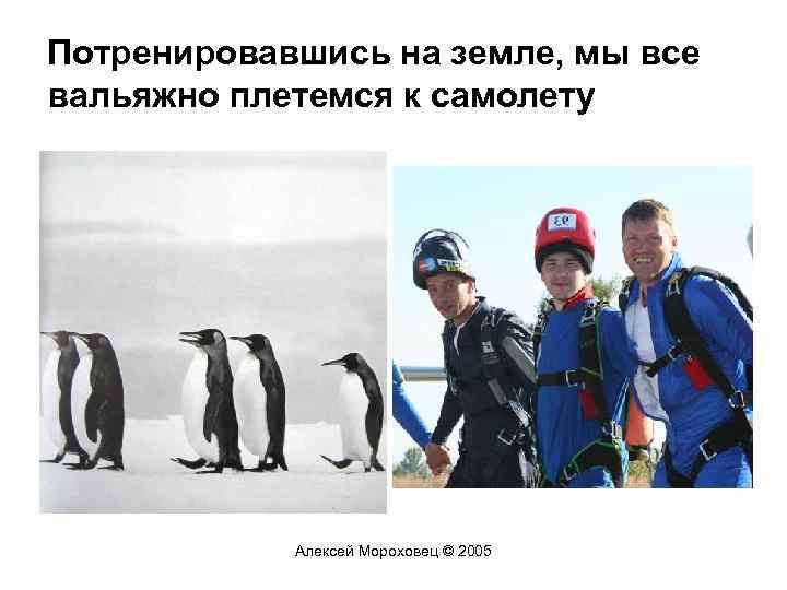 Потренировавшись на земле, мы все вальяжно плетемся к самолету Алексей Мороховец © 2005 