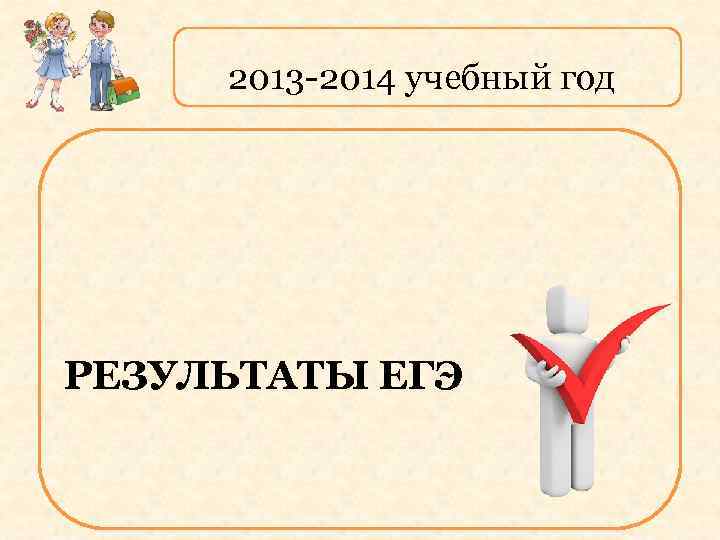 2013 -2014 учебный год РЕЗУЛЬТАТЫ ЕГЭ 