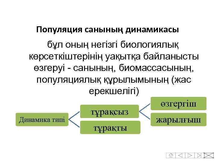 Популяция санының динамикасы бұл оның негізгі биологиялық көрсеткіштерінің уақытқа байланысты өзгеруі - санының, биомассасының,