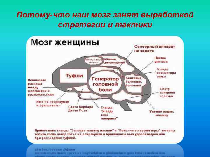 Потому-что наш мозг занят выработкой стратегии и тактики 