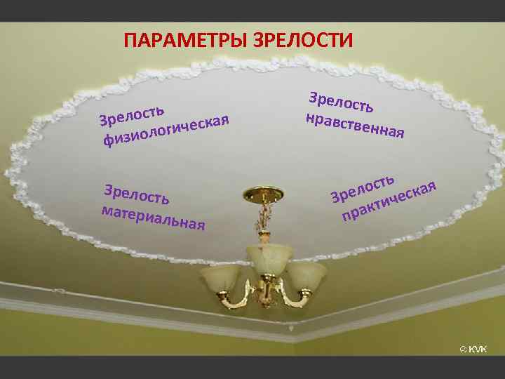 ПАРАМЕТРЫ ЗРЕЛОСТИ ть Зрелос гическая изиоло ф Зрелост ь матери альная Зрелос ть нравств