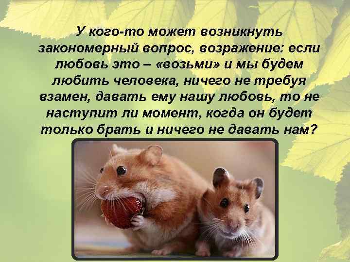 У кого-то может возникнуть закономерный вопрос, возражение: если любовь это – «возьми» и мы
