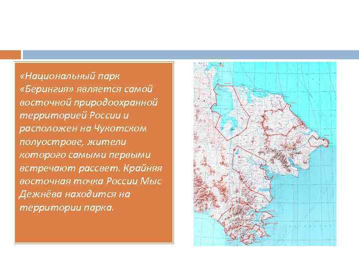  «Национальный парк «Берингия» является самой восточной природоохранной территорией России и расположен на Чукотском