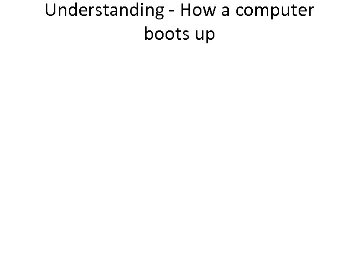 Understanding - How a computer boots up 