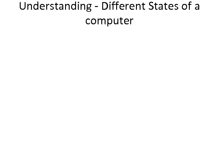 Understanding - Different States of a computer 