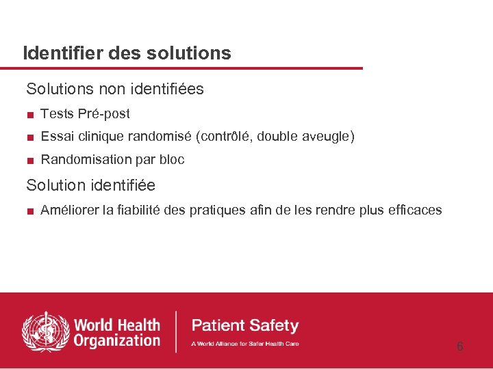Identifier des solutions Solutions non identifiées ■ Tests Pré-post ■ Essai clinique randomisé (contrôlé,