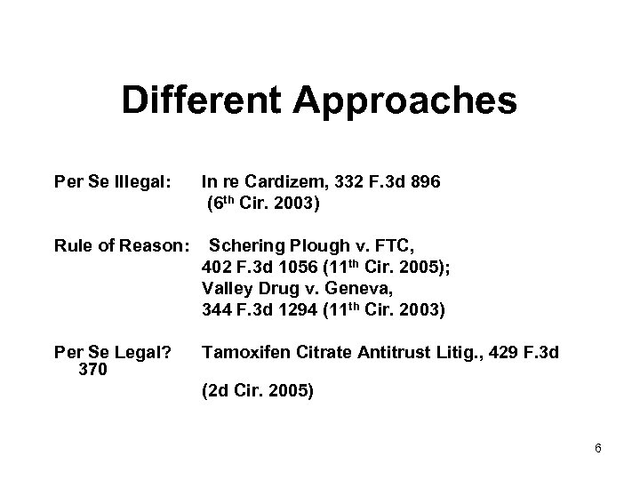 Different Approaches Per Se Illegal: In re Cardizem, 332 F. 3 d 896 (6