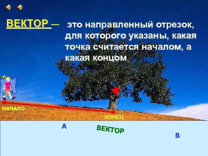 ВЕКТОР — это направленный отрезок, для которого указаны, какая точка считается началом, а какая