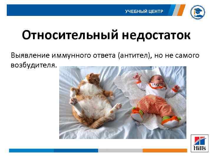 Относительный недостаток Выявление иммунного ответа (антител), но не самого возбудителя. 