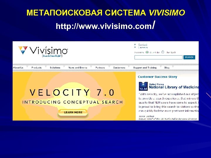 МЕТАПОИСКОВАЯ СИСТЕМА VIVISIMO http: //www. vivisimo. com/ 