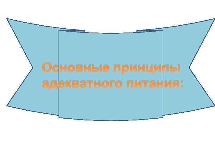 Основные принципы адекватного питания: 