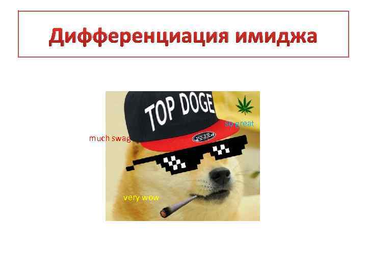 Дифференциация имиджа so great much swag very wow 