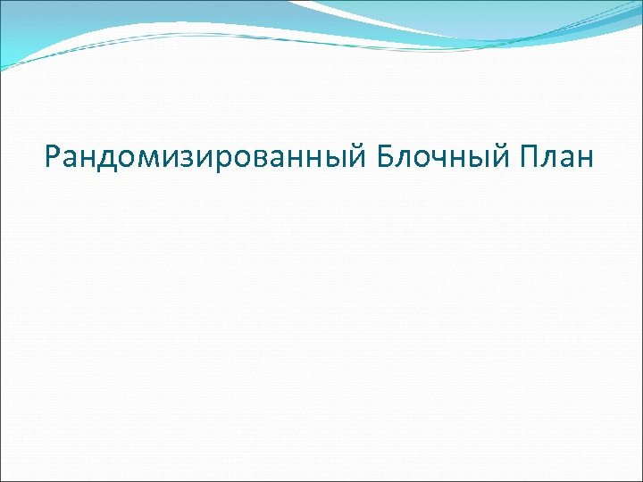Рандомизированный Блочный План 