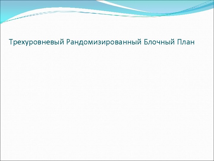 Трехуровневый Рандомизированный Блочный План 