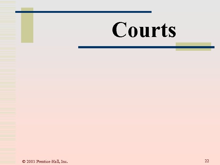 Courts © 2003 Prentice-Hall, Inc. 22 