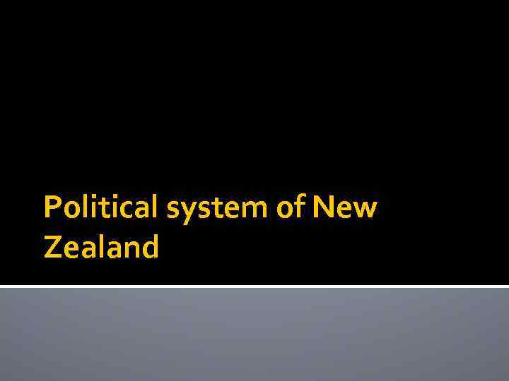 Political system of New Zealand 