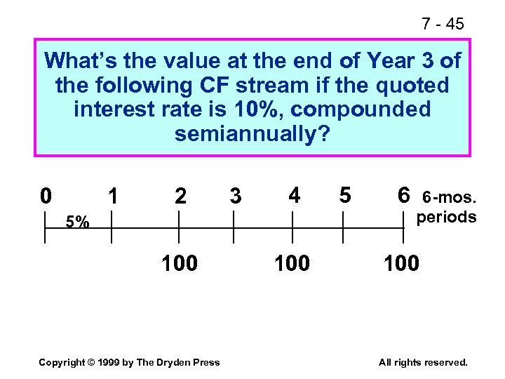 7 - 45 What’s the value at the end of Year 3 of the