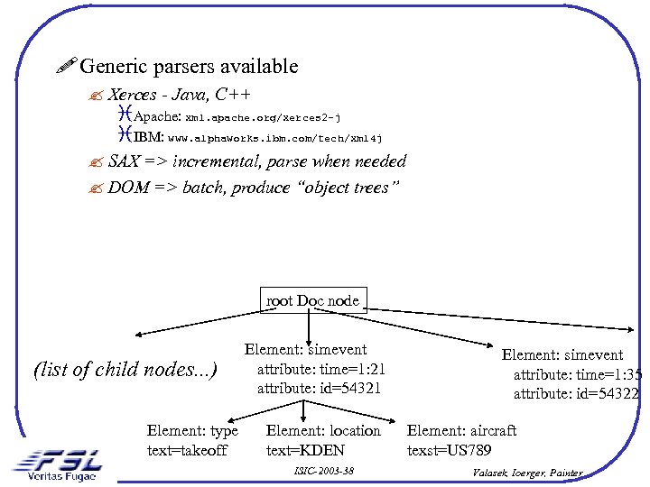 ! Generic parsers available ? Xerces - Java, C++ i. Apache: xml. apache. org/xerces