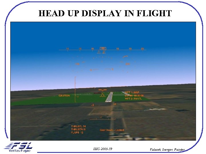HEAD UP DISPLAY IN FLIGHT ISIC-2003 -59 Valasek, Ioerger, Painter 