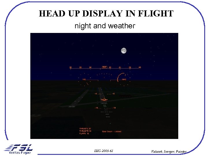 HEAD UP DISPLAY IN FLIGHT night and weather ISIC-2003 -61 Valasek, Ioerger, Painter 