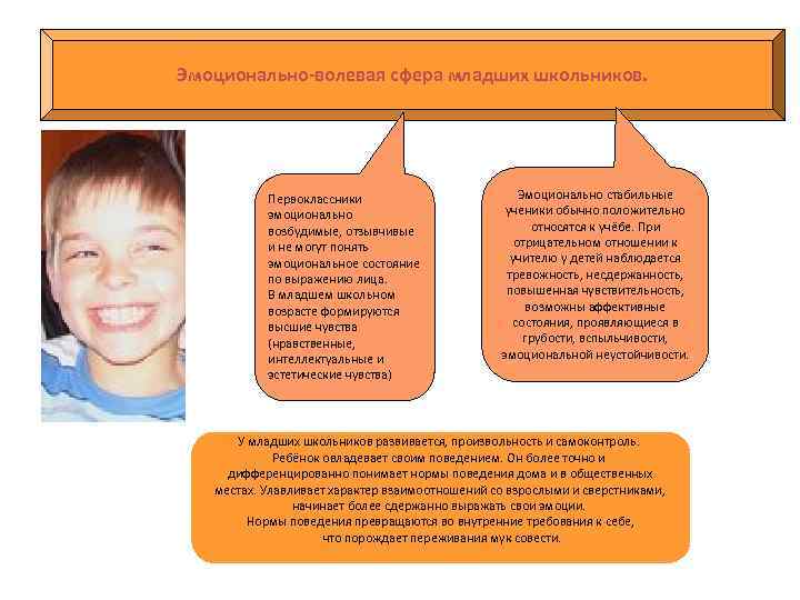 Эмоционально-волевая сфера младших школьников. Первоклассники эмоционально возбудимые, отзывчивые и не могут понять эмоциональное состояние