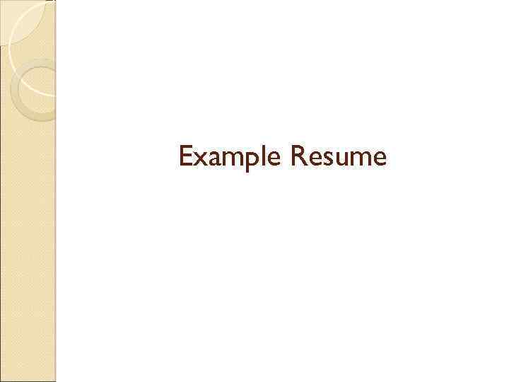 Example Resume 