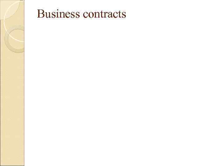 Business contracts 